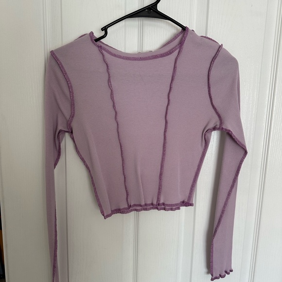 Purple color block long sleeve - Picture 1 of 3